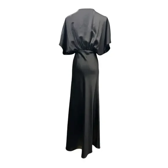 Anthropologie BHLDN Amelia Deep-V Satin Maxi Dress - Picture 6 of 7